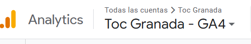 Google Analytics 4 — cuenta TOC Granada verificada