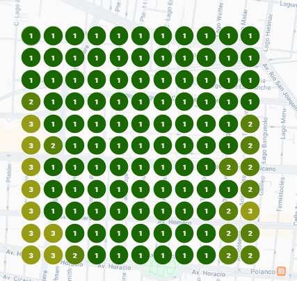 Grid Local Falcon verde: negocio dominando su zona en Google Maps